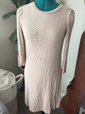 Tart Womens T-Shirt Dress Long Sleeves Beige Size XS